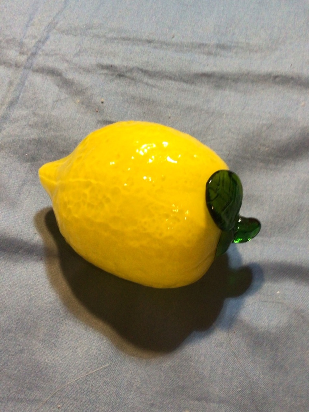 Lemon Murano Style Glass Yellow 4.5” Art Glass.